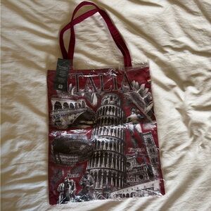 NWT Italy Red Tote Bag